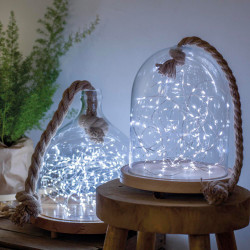 Fil illuminé argenté 20 micro LED blanc froid 0