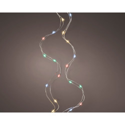 Fil illuminé argenté 20 micro LED multicouleur 0