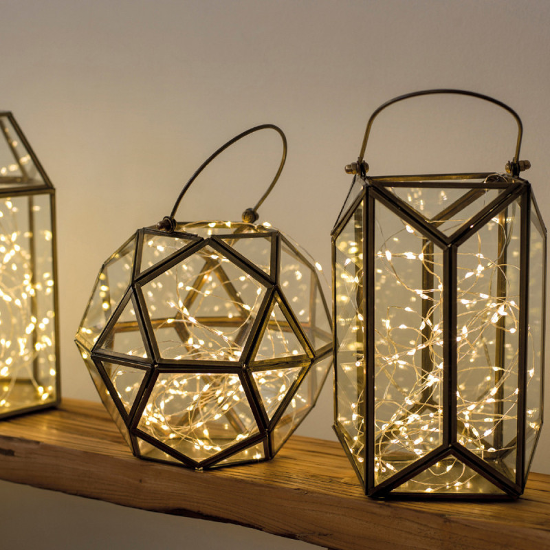 Fil illuminé argenté 40 micro LED blanc classique 1