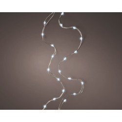 Fil illuminé argenté 60 micro LED blanc froid 2