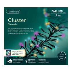 Guirlande grappe intérieure et extérieure 8 fonctions 768 LED multicouleur pastel 7 m