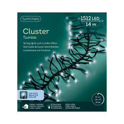 Guirlande grappe intérieure et extérieure 8 fonctions 1512 LED blanc froid 14 m