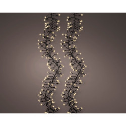 Guirlande grappe intérieure et extérieure 8 fonctions 1512 LED blanc doré 14 m