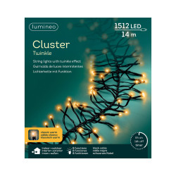 Guirlande grappe intérieure et extérieure 8 fonctions 1512 LED blanc classique 14 m