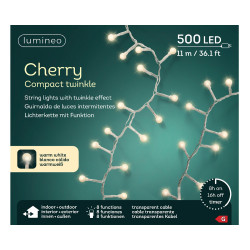 Guirlande cherry intérieure et extérieure 8 fonctions 500 LED blanc chaud 11 m