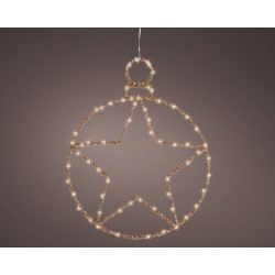 Boule étoile dorée à suspendre micro LED blanc chaud 38 x 49 cm LUMINEO