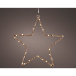 Etoile dorée à suspendre micro LED blanc chaud Ø 38 cm LUMINEO