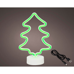 Lampe de table sapin néon LED 19 x 10 x 26 cm LUMINEO