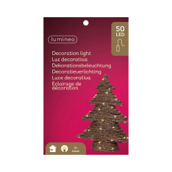 Sapin en jute marron micro LED blanc chaud 48 x 11 x 60 cm LUMINEO