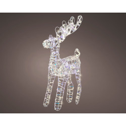 Renne en matière synthétique micro LED blanc chaud 30 x 12 x 55 cm LUMINEO