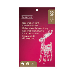 Renne en matière synthétique micro LED blanc chaud 30 x 12 x 55 cm LUMINEO