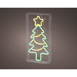 Sapin de Noël néon LED multicouleur 15 x 4