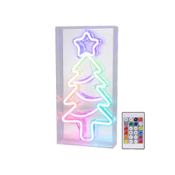 Sapin de Noël néon LED multicouleur 15 x 4