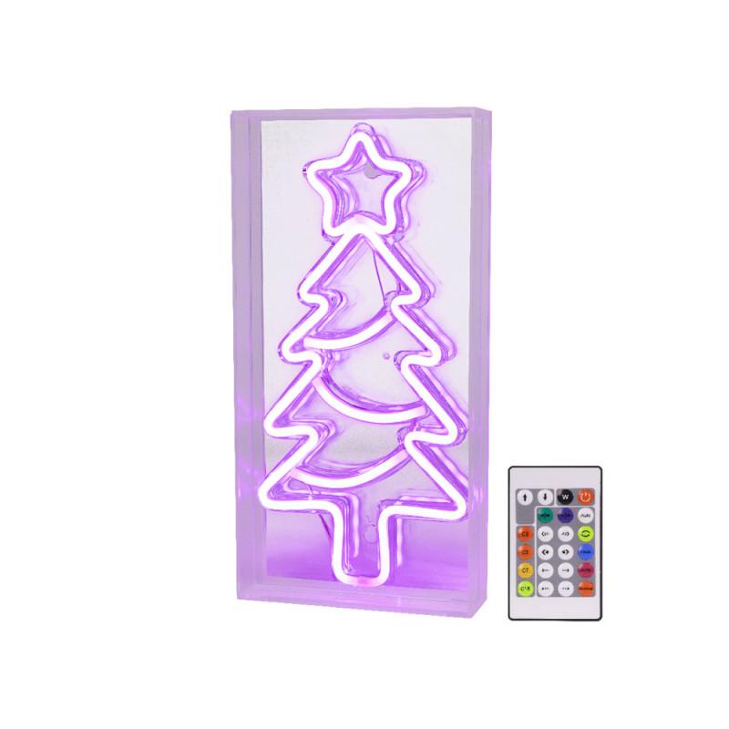 Sapin de Noël néon LED multicouleur 15 x 4