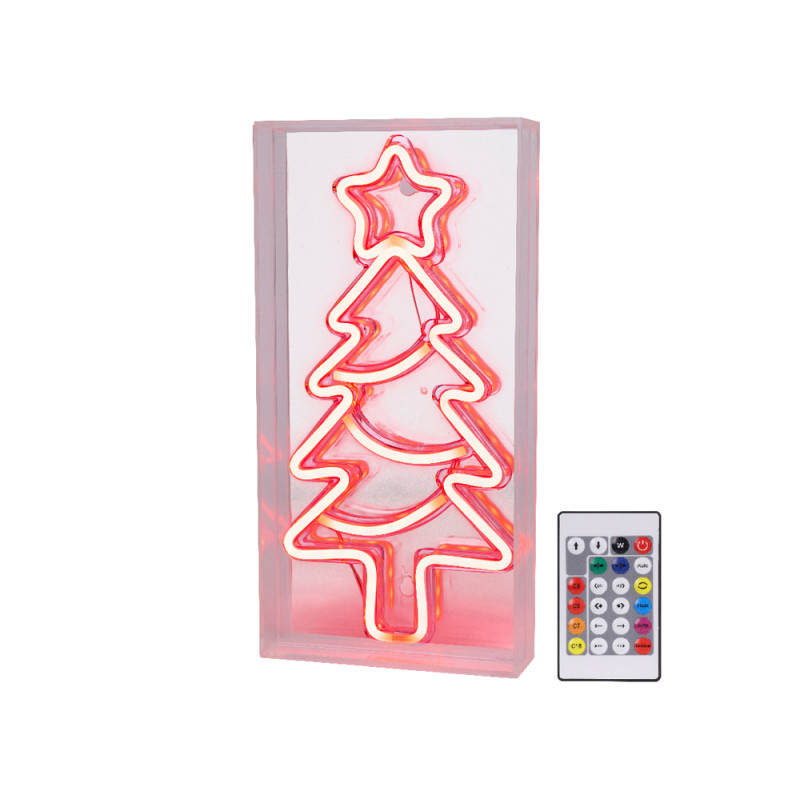 Sapin de Noël néon LED multicouleur 15 x 4