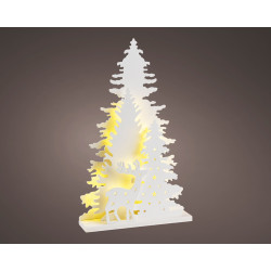 Scène de Noël en bois LED blanc chaud 22 x 5 x 36 cm LUMINEO