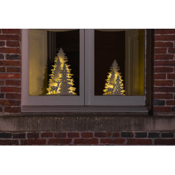 Scène de Noël en bois LED blanc chaud 22 x 5 x 36 cm LUMINEO