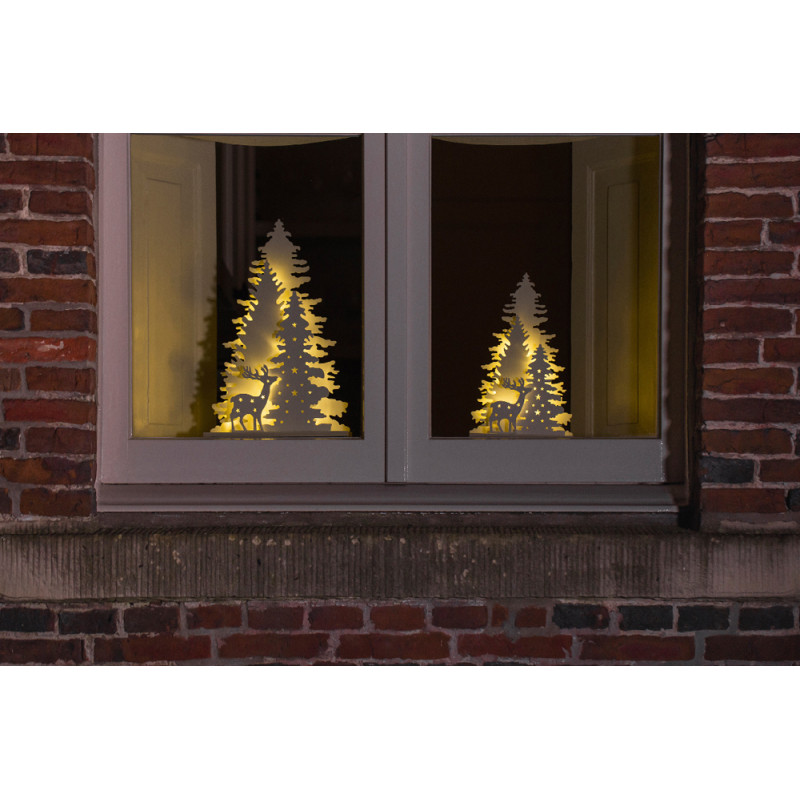 Scène de Noël en bois LED blanc chaud 22 x 5 x 36 cm LUMINEO