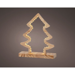 Sapin en bois micro LED blanc chaud 25 x 6