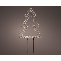 Sapin à piquer en métal noir LED blanc chaud 30 x 40 cm LUMINEO