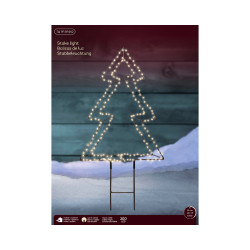 Sapin à piquer en métal noir LED blanc chaud 30 x 40 cm LUMINEO