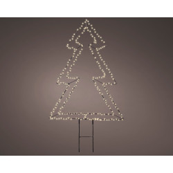 Sapin à piquer en métal noir LED blanc chaud 45 x 60 cm LUMINEO
