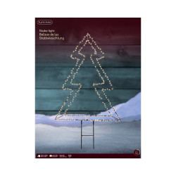 Sapin à piquer en métal noir LED blanc chaud 45 x 60 cm LUMINEO