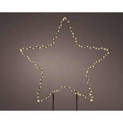 Etoile à piquer en PVC noir LED blanc chaud Ø 58 cm LUMINEO