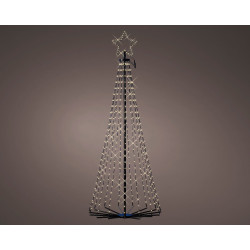 Sapin de Noël en fer noir LED blanc chaud Ø 60 x 150 cm LUMINEO