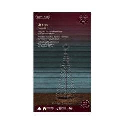 Sapin de Noël en fer noir LED blanc chaud Ø 60 x 150 cm LUMINEO