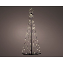 Sapin de Noël en fer noir LED blanc chaud Ø 80 x 180 cm LUMINEO