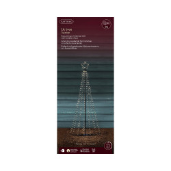 Sapin de Noël en fer noir LED blanc chaud Ø 80 x 180 cm LUMINEO