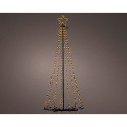 Sapin de Noël en fer noir LED blanc classique Ø 80 x 180 cm LUMINEO
