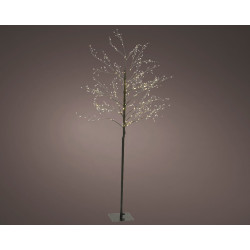 Arbre lumineux fleuri en PVC noir micro LED blanc chaud Ø 70 x 180 cm LUMINEO
