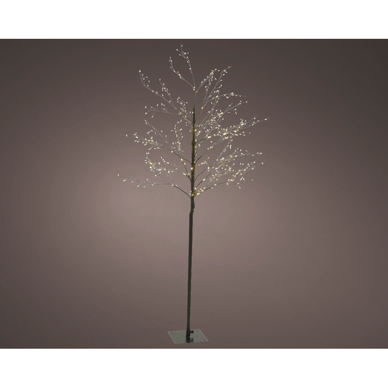 Arbre lumineux fleuri en PVC noir micro LED blanc chaud Ø 70 x 180 cm LUMINEO