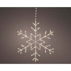Flocon de neige en plastique transparent micro LED blanc chaud Ø 60 cm LUMINEO