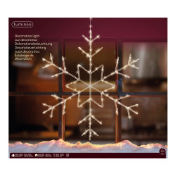 Flocon de neige en plastique transparent micro LED blanc chaud Ø 60 cm LUMINEO