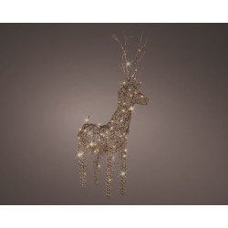 Renne en osier marron LED blanc chaud 60 x 24 x 104 cm LUMINEO
