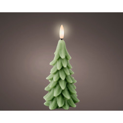 Bougie sapin LED blanc chaud verte Ø 7 x 15