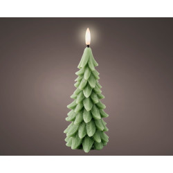 Bougie sapin LED blanc chaud verte Ø 8 x 19