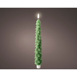 Bougie sapin LED blanc chaud verte Ø 4