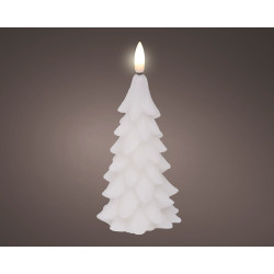 Bougie sapin LED blanc chaud blanche Ø 7 x 15