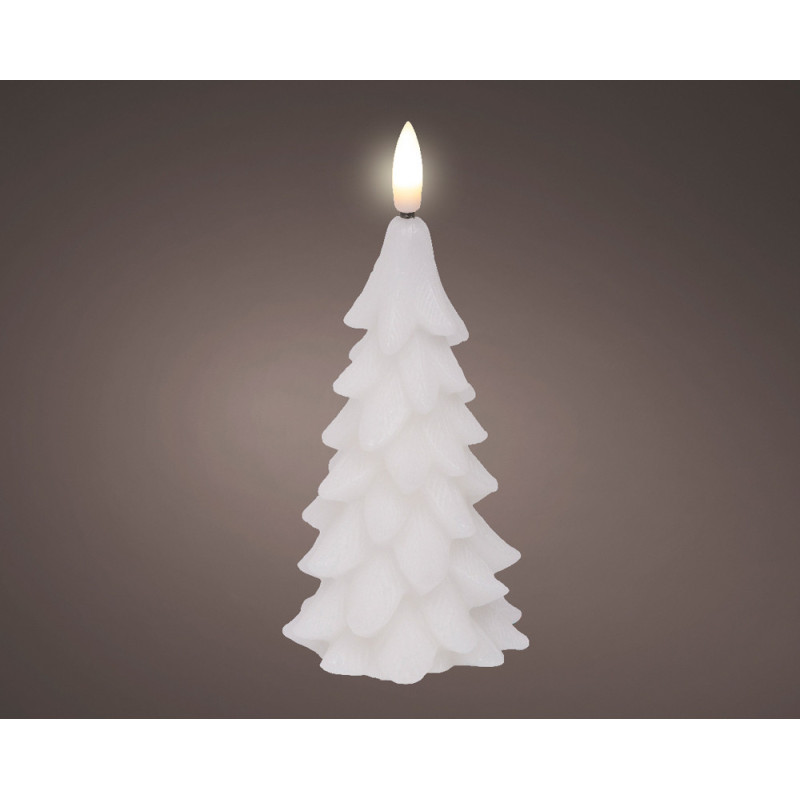 Bougie sapin LED blanc chaud blanche Ø 7 x 15