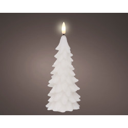 Bougie sapin LED blanc chaud blanche Ø 8 x 19