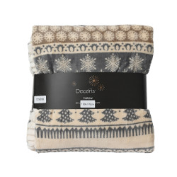 Plaid de Noël beige