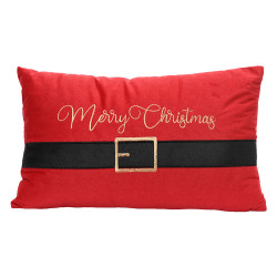 Coussin Merry Christmas rouge 50 x 30 x 8 cm DECORIS