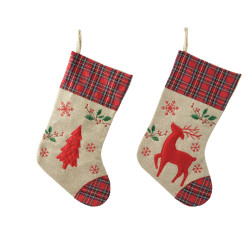 Chaussette de Noël motif à suspendre 45 cm DECORIS