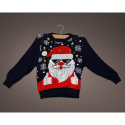 Pull de Noël Père Noël cool LED M DECORIS