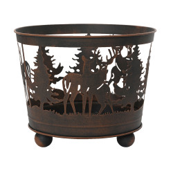 Brasero de Noël brun foncé Ø 39 x 32 cm DECORIS