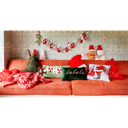 Coussin de Noël Noir 50x30cm – Ambiance Festive | DECORIS